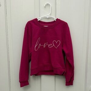 Pink "Love" Heart Crewneck Sweatshirt
